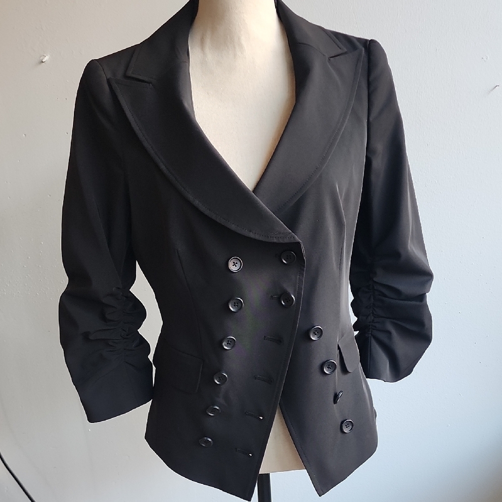 Elizabeth and James Black Women's Double-Breasted Jacket size 10